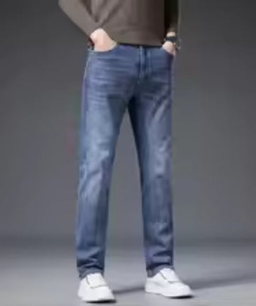 Men's Korean Fashion Soft Stretch Slim Fit Jeans - Business Casual Straight Denim Pants
