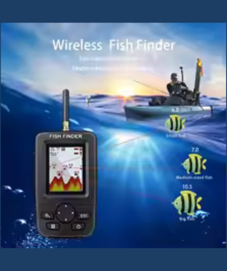 PuPoPan Portable Wireless Sonar Fish Finder - 36M Depth Underwater Echo Sounder