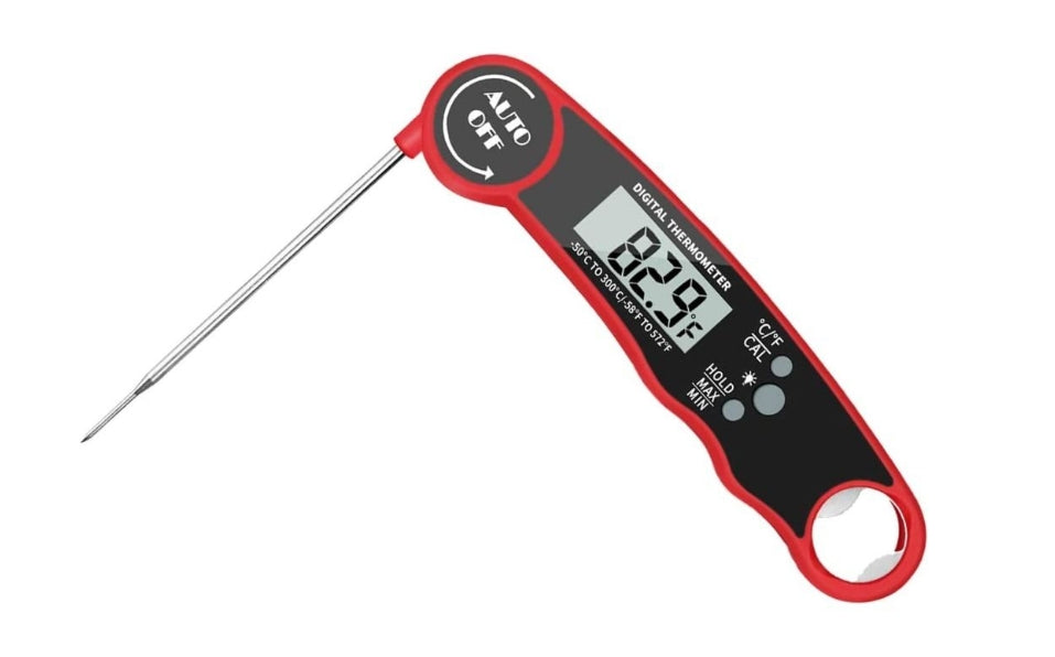 Food Cooking Thermometer Instant Read for Grill & Oven – Black and Red