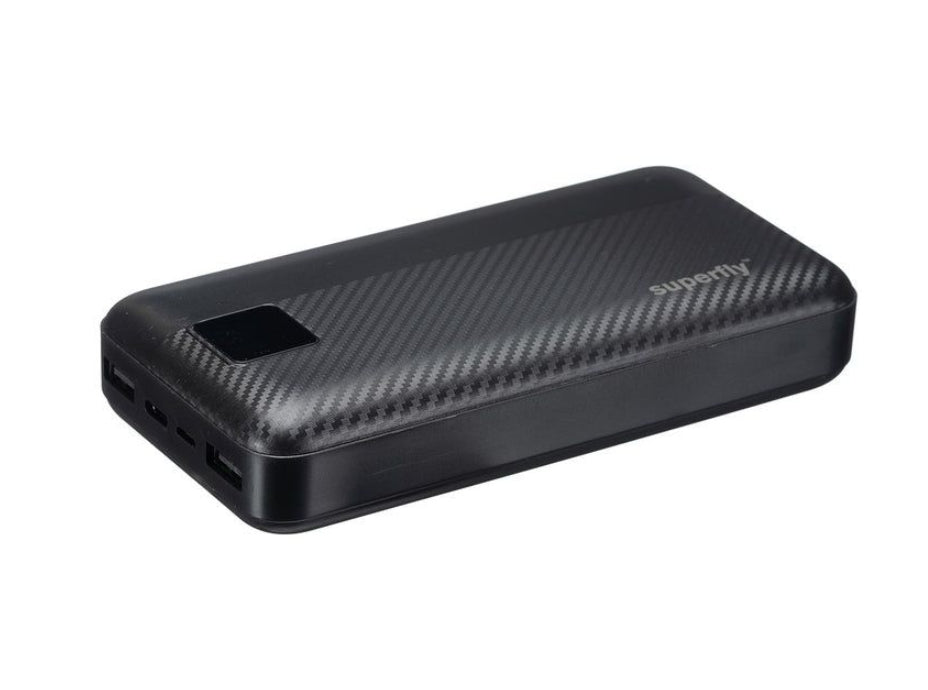 Supa fly Power Bank 20000mAh LCD Display - Black