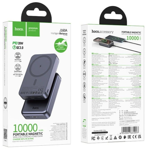 10000mAh Magnetic Wireless Power Bank PD20W (USB-C)-hoco.J160A